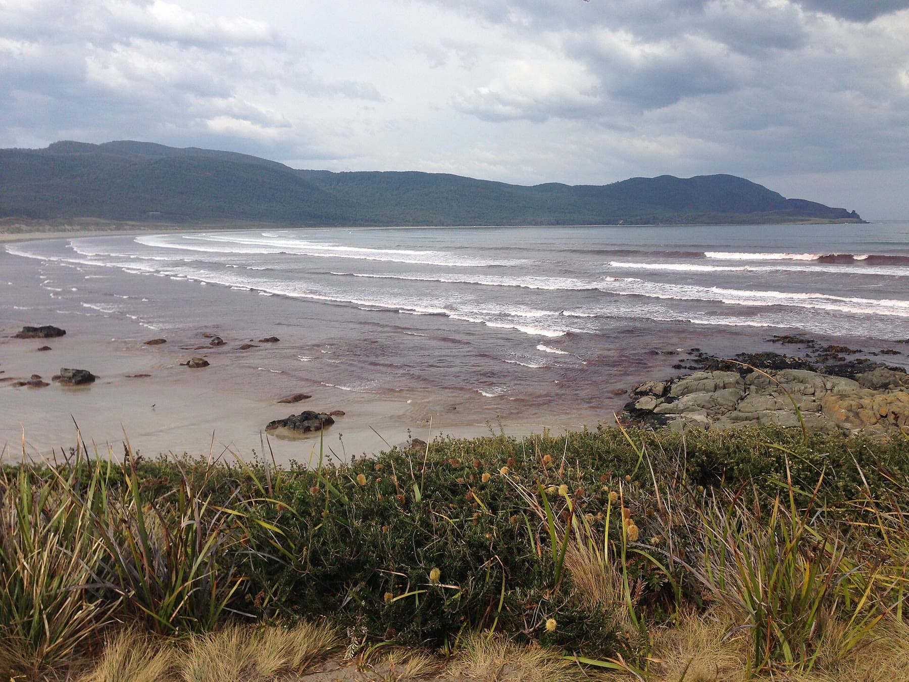 Cloudy Bay beach and dunes on South Bruny Island